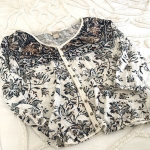 Lucky brand shirt with brass buttons.